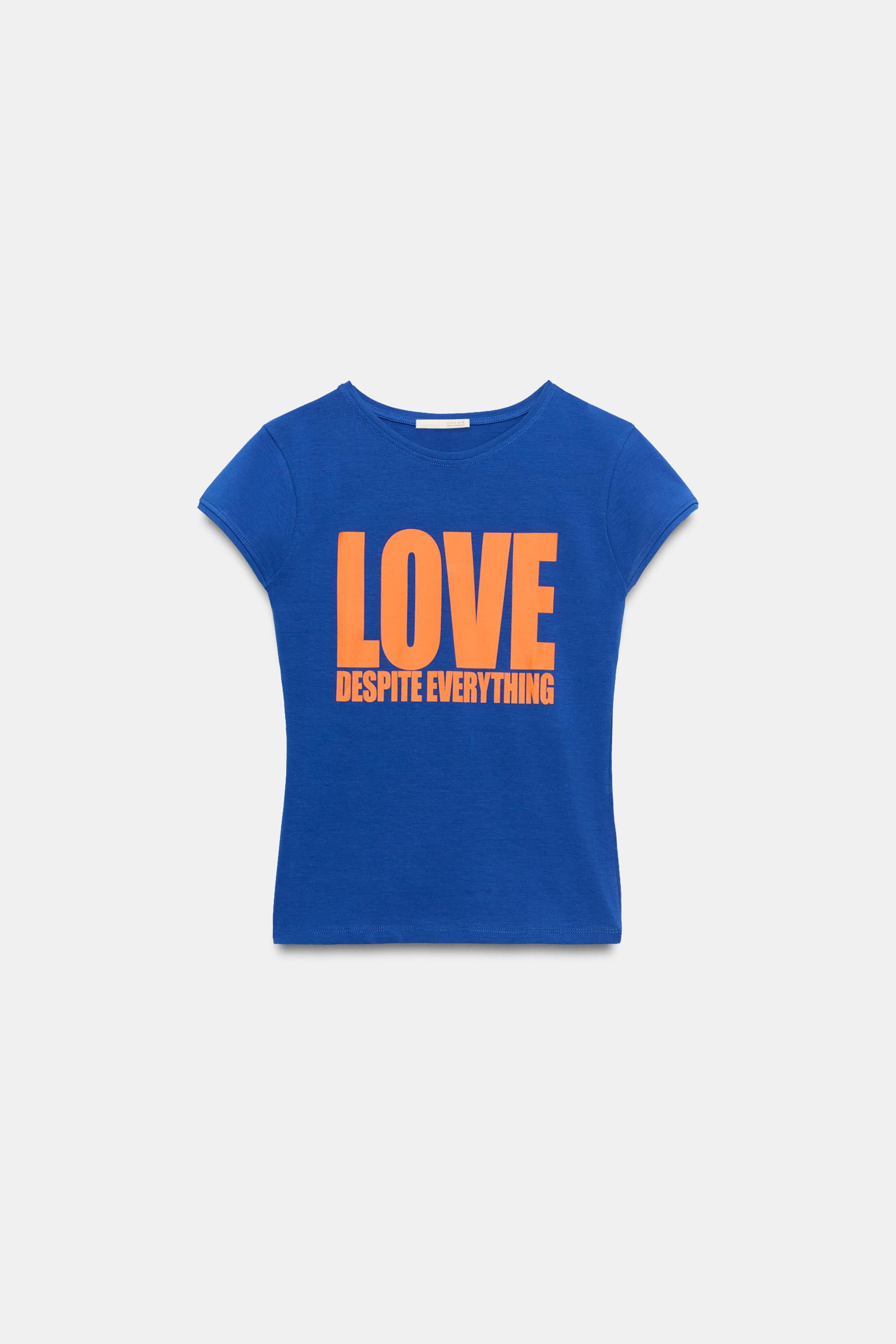 TEXT PRINT SHORT SLEEVE T-SHIRT